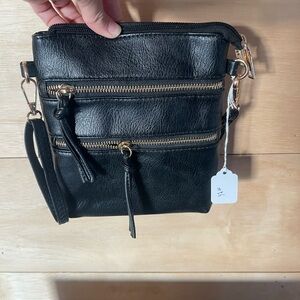 Black Leather Crossbody Bag